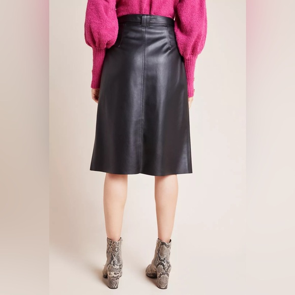 NWT Anthropologie Marceline Faux Leather A Line Skirt - Picture 4 of 4